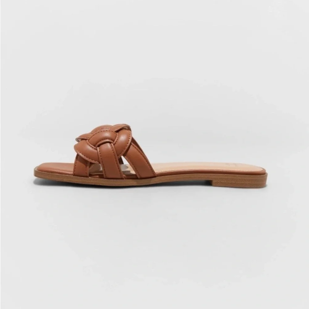 Women's Claudette Slide Sandals - A New Day Cognac 11